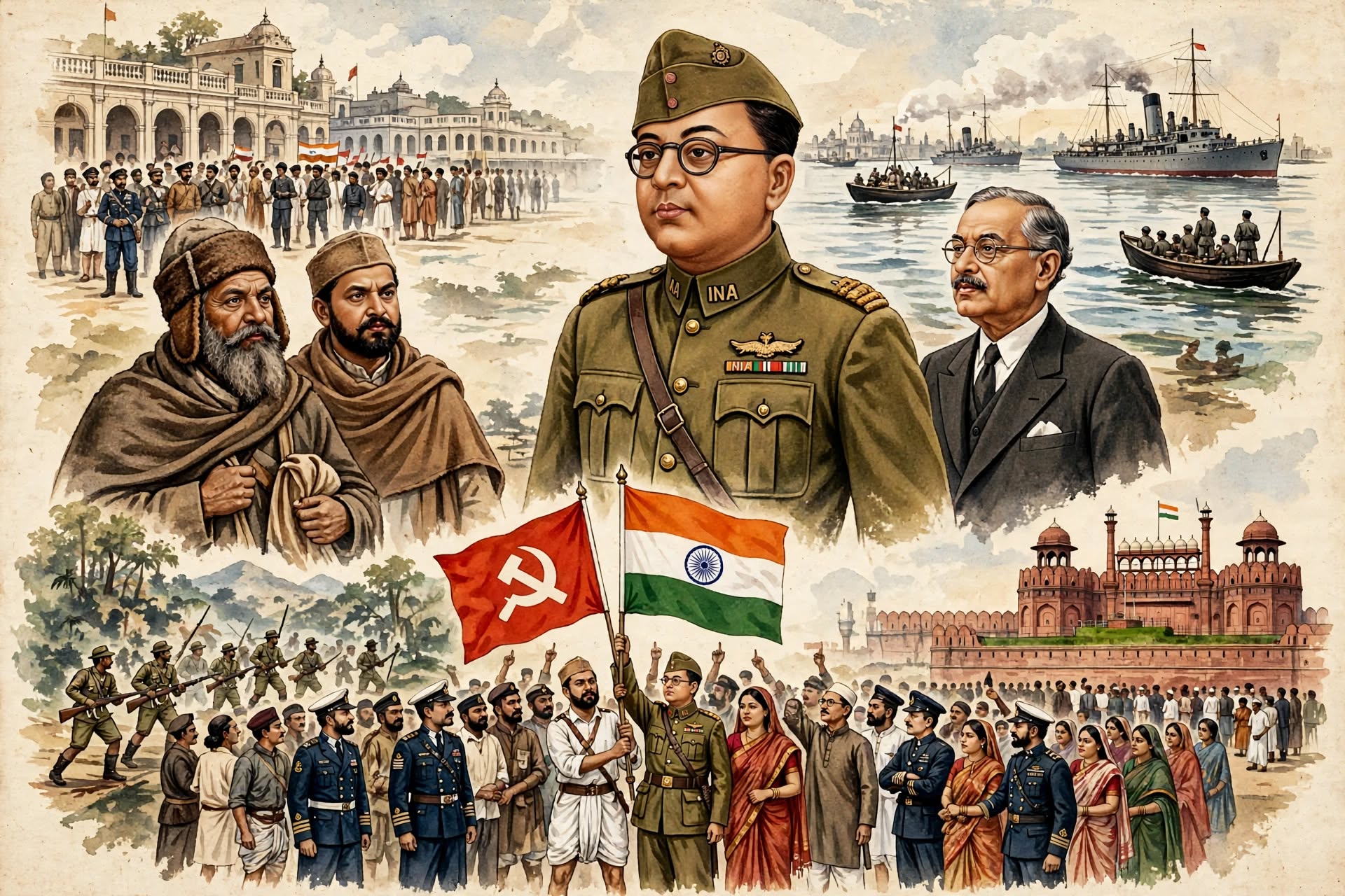 আজাদ হিন্দ ফৌজ, সুভাষচন্দ্র বসু এবং কমিউনিস্ট পার্টি