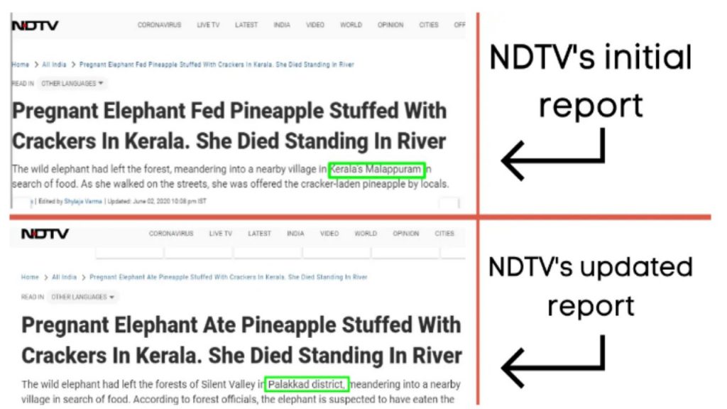 NDTV's Wrong News